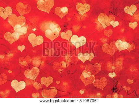 Dekorative Grunge Valentinstag Hintergrund mit Herzen