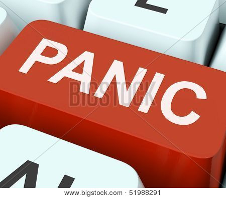 Panic Key Shows Panicky Terror Or Distress