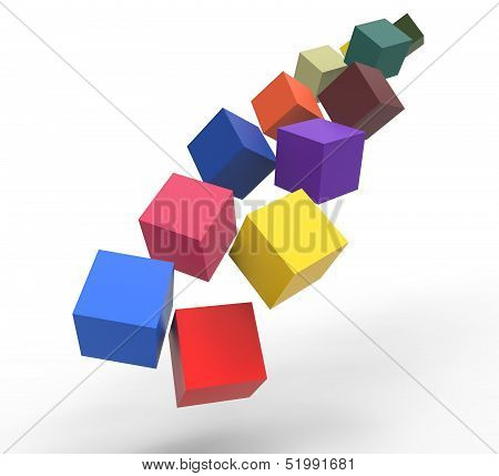 Blocks Falling Showing Action And Solutions