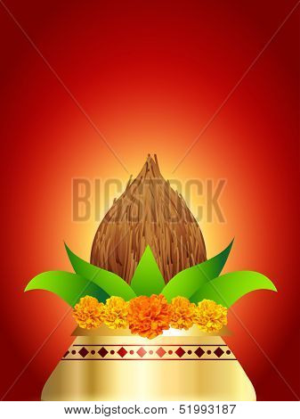 vector pooja kalash design illustration
