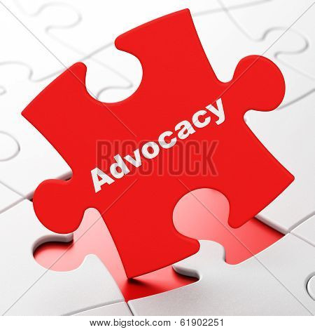 Law concept: Advocacy on puzzle background