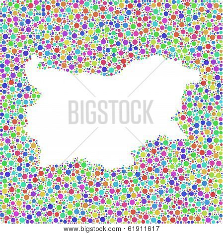 Decorative map of Bulgaria