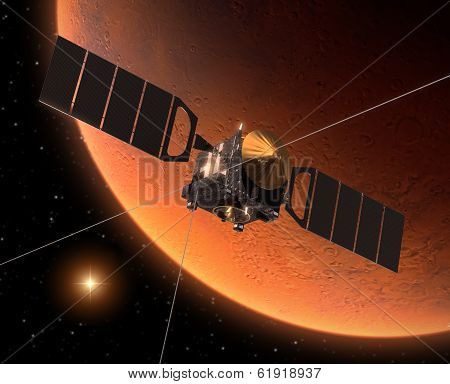 Spacecraft Orbiting Mars