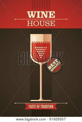 Wine house poster. Vector illustration.