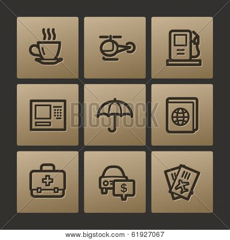 Travel web icons, buttons set