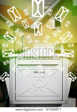 Mailbox Exploding With Letters Mailbox Letter Icons Image & Photo (Free Trial) | Bigstock