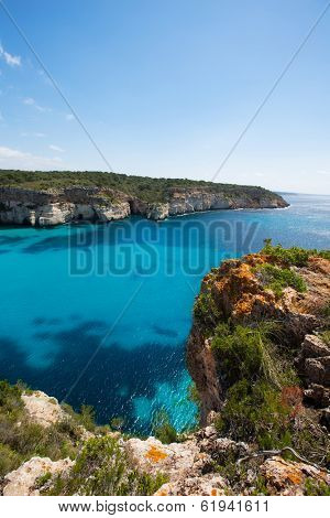 Cala Macarella Ciudadela Menorca turquoise Mediterranean sea in Balearic islands