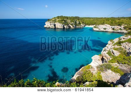 Cala Macarella and Macarelleta Ciutadella in Menorca Mediterranean Balearic islands