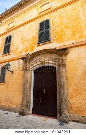 Ciutadella Menorca Major street in Ciudadela at Balearic islands
