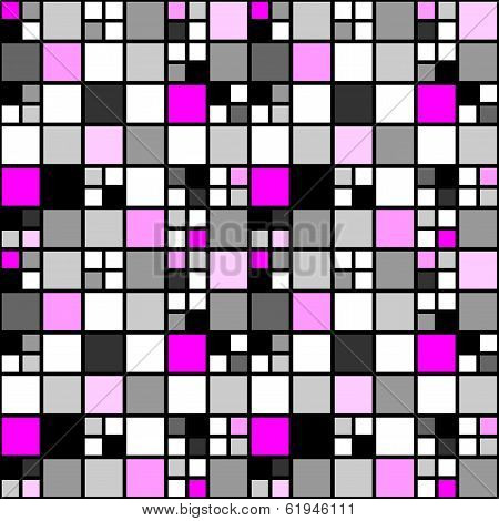 Design Seamless Colorful Mosaic Tetragon Pattern. Abstract Decorative Geometric Background