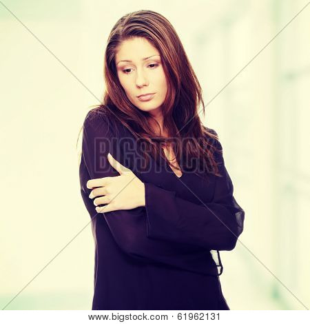 Young beautiful woman with depression, iolated 