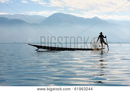 Fisherman Catches Fish For Food