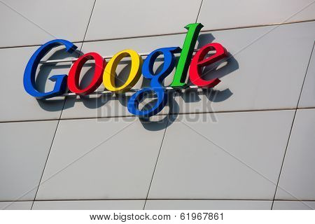 ZURICH, SWITZERLAND - MARCH  14, 2014: Google Corporation Building sign.