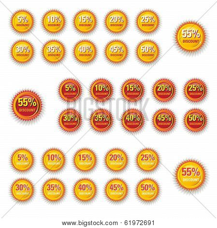 Orange Star Discount Circle Label