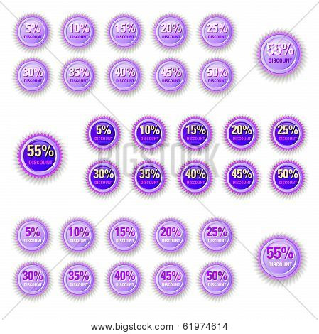 Purple Star Discount Circle Label
