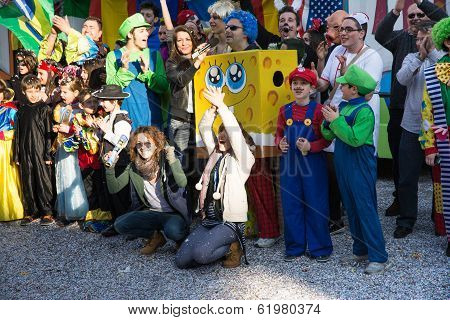 Costumed People In Carnival