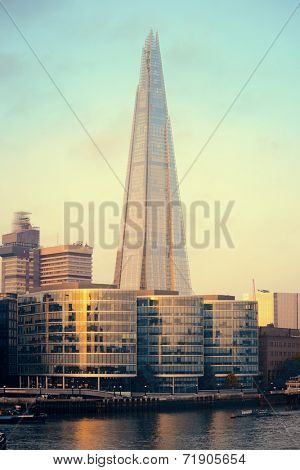 LONDON, UK - SEP 27: The Shard and urban architecture on September 27, 2013 in London, UK. the Shard is currently the tallest building in the European Union