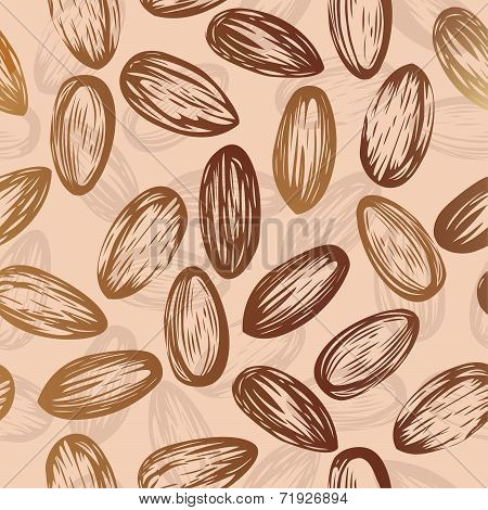 Almonds Seamless Vector Background