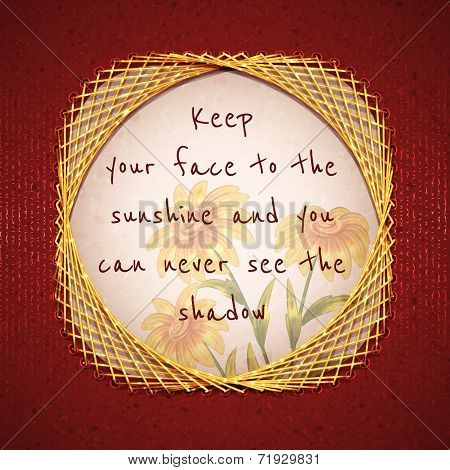 Vector illustration of frame for text on red background