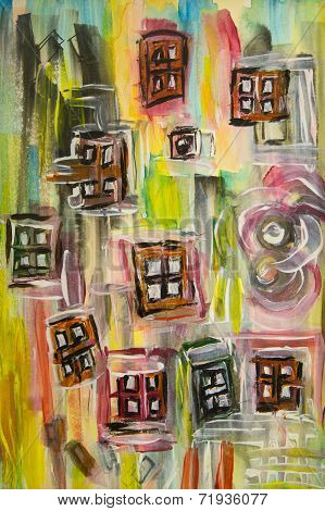 Colorful abstract windoows composition