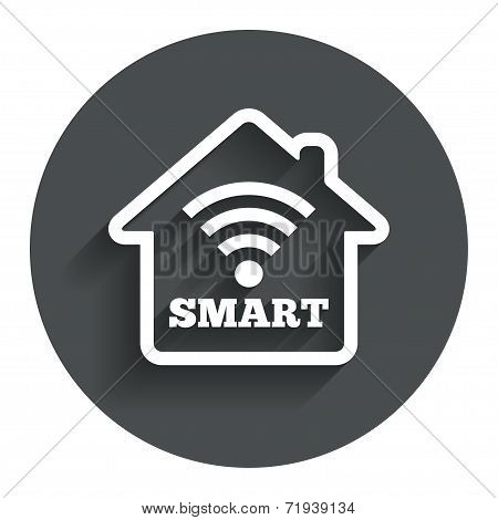 Smart home sign icon. Smart house button.