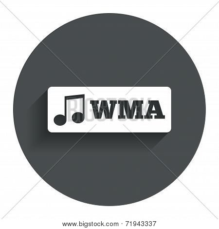 Wma music format sign icon. Musical symbol.