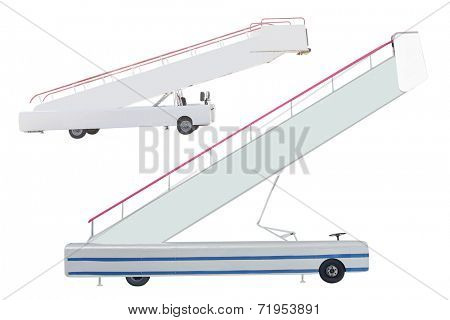 The image of a movable boarding ramp under the white background