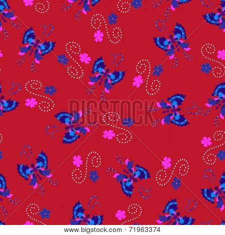 seamless butterfly on red