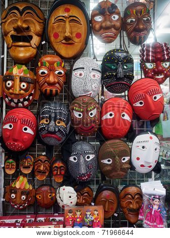 Korean wooden masks for sale