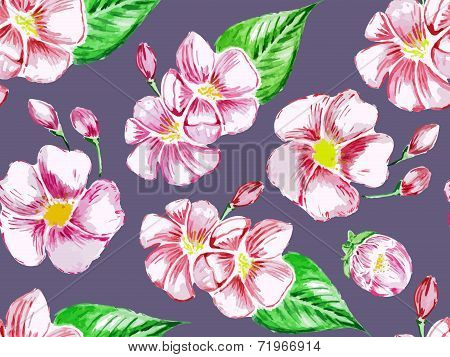 Watercolor flowers pattern