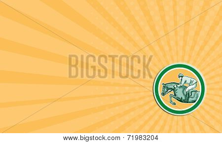 Business Card Equestrian Show Jumping Side Circle Retro