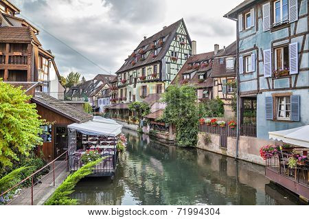 Colorful Traditional French Houses In Colmar, France