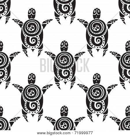 Turtles.  Seamless Vector pattern.