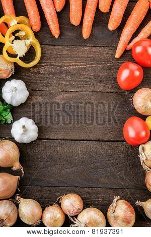 Vegetables mix on the table