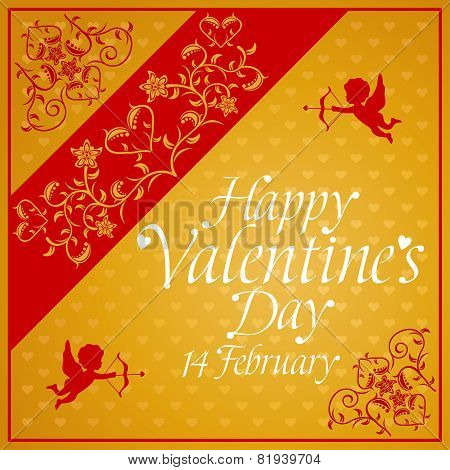 Valentines Day Background With Cupid