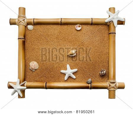 Bamboo frame isolated on white background