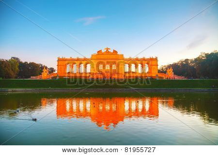 Gloriette Schonbrunn In Vienna At Sunset