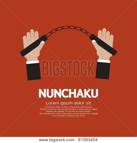 Hand Holding A Nunchaku.