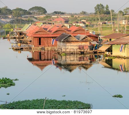 Floating House Village In Thailand