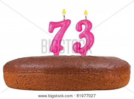 Birthday Cake Candles Number 73 Isolated