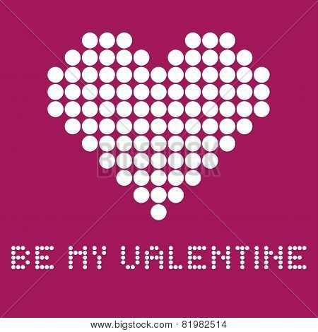 Gift Card For A Valentines Day In Dotted Style, Vector Illustration