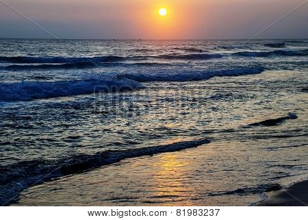 Sunset on the coast of the Indian Ocean
