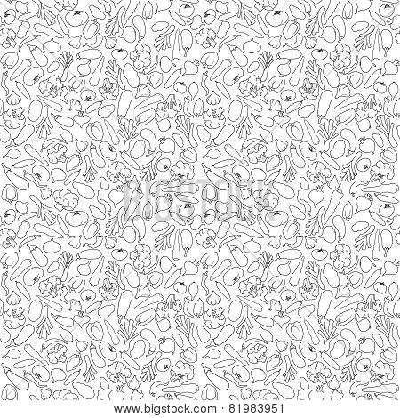 seamless vegetables pattern.