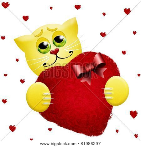 cat with heart