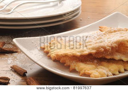 Chiacchere typical of Italian sweet carnival period