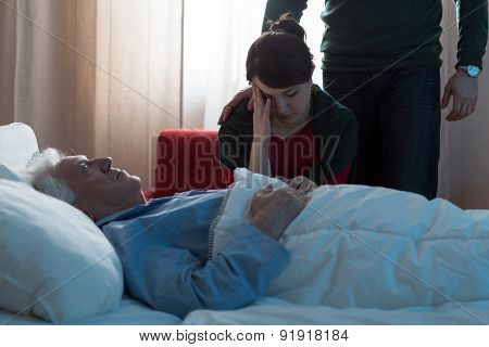Depressed Daughter In Hospital