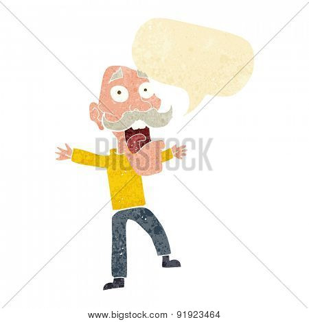 cartoon stressed old man