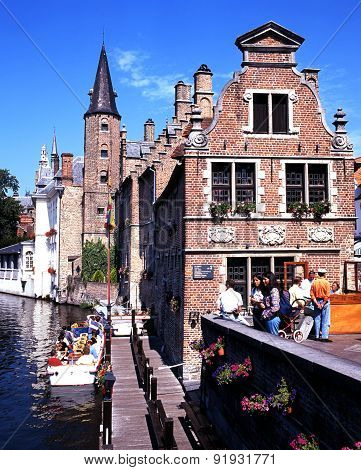 Canalside buildings, Bruges.