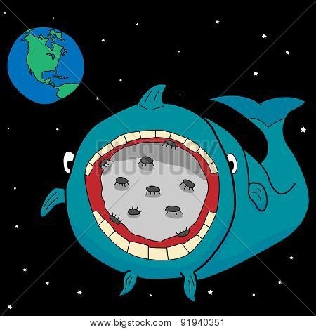 whale swallows the moon