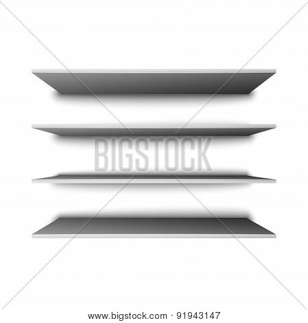 Empty shelves for presentation